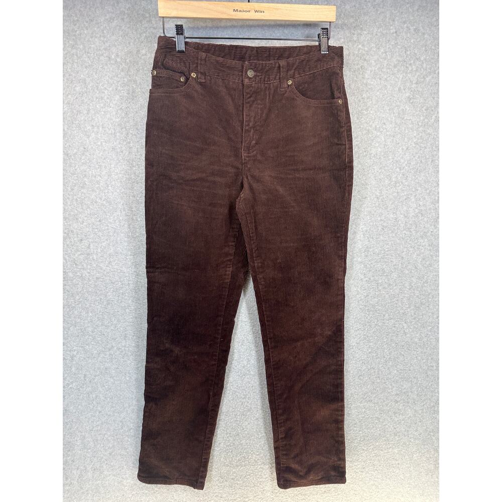 Jeanology Collection Pants Womens Size 10 Brown Corduroy Cotton Blend Straight